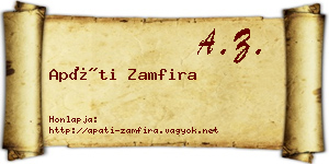 Apáti Zamfira névjegykártya
